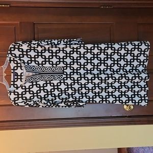 Barbara Erickson black and White dress.